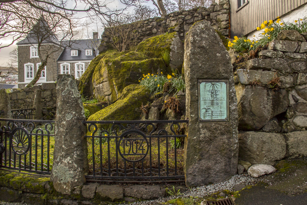 Grotto and plaque in front of the Governeor's House in Tórshavn capital of the Faroe Islands7333