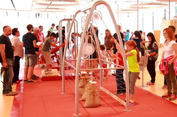 Inter-active exhibits on the ground floor of MUSE in Trento