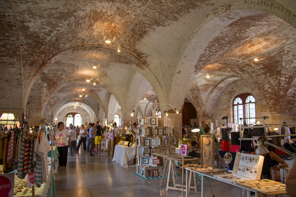 Handicraft fair inside the Arsenale in Verona, Italy
