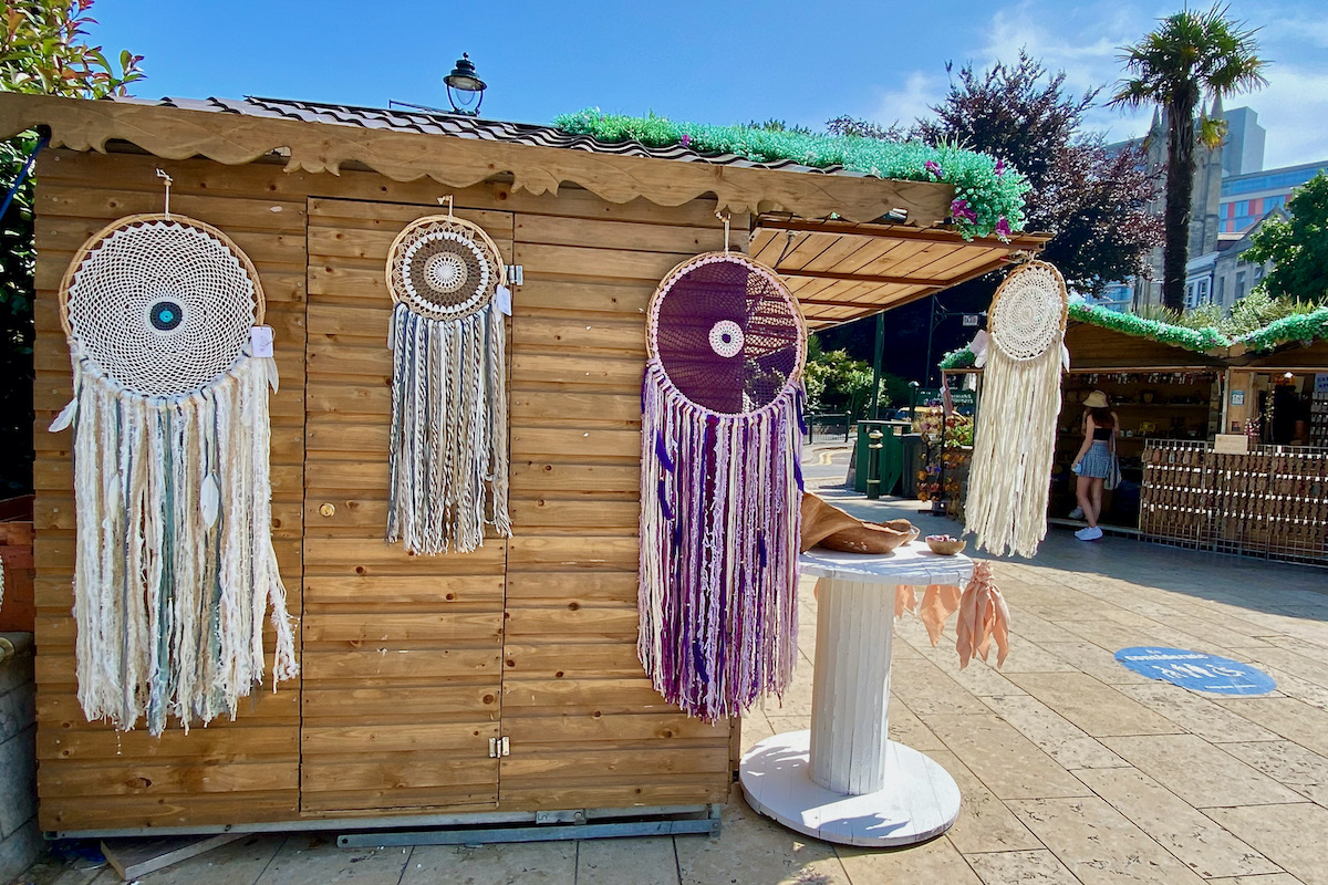 Handicraft Stalls in The Square in Bournemouth, Dorset