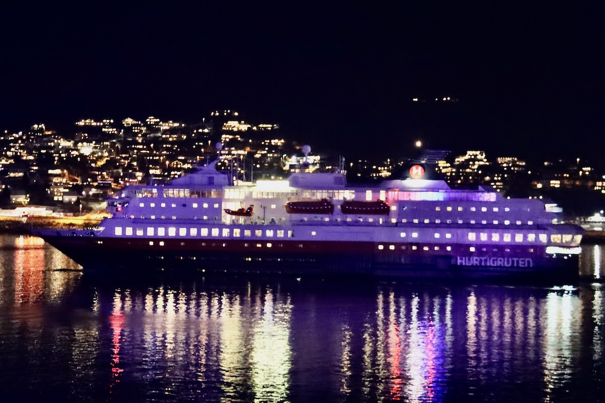 Hurtigruten Ship Leaving Tromsø in Norway