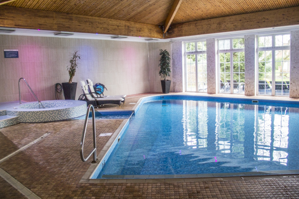 Indoor swimming pool and Jacuzzi at the Balmer Lawn Hotel, Brockenhurst, New Forest in England