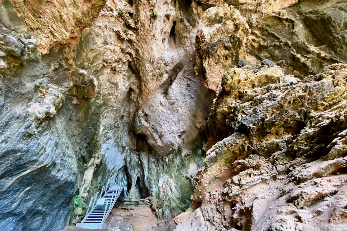 Inside Gorham's Cave in Gibraltar