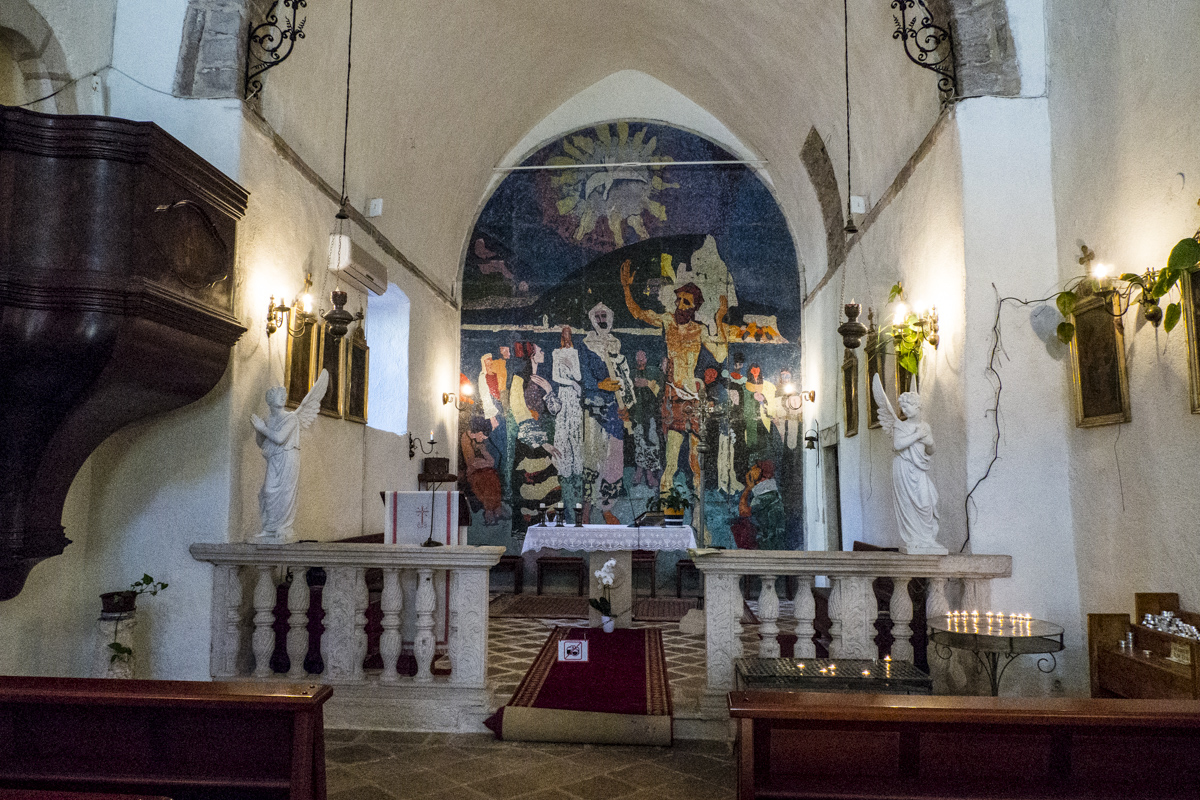 Inside the Chruch of Saint John in the Old Town of Budva in Montenegro