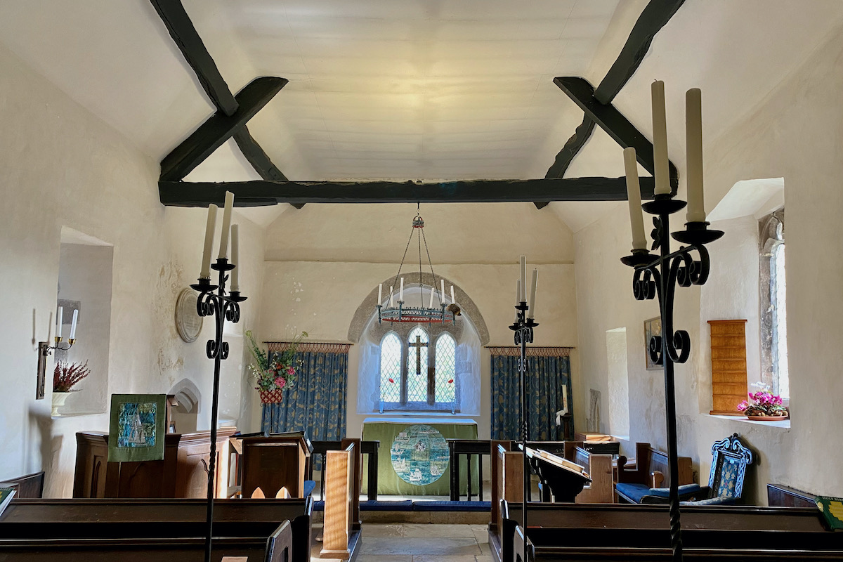 Inside the Church of Saint Nicholas at Arne in Dorset