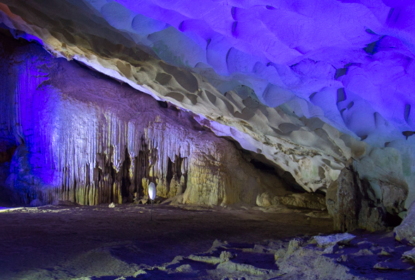 Inside the Dau Go Cave in Halong Bay in Vietnam