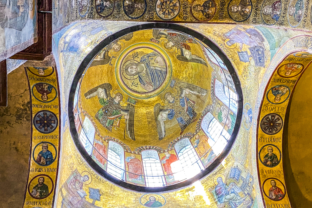 Inside the golden dome of St Sophia's Cathedral in Kiev in the Ukraine   0159