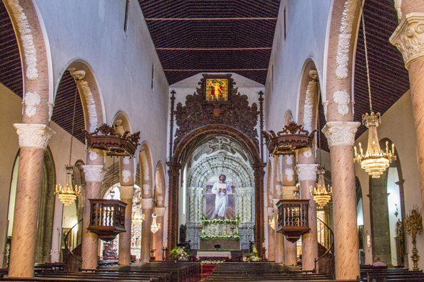 Interior of Saint Sebastian's Church in Ponta Delgada on the Island of São Miguel in the Azores