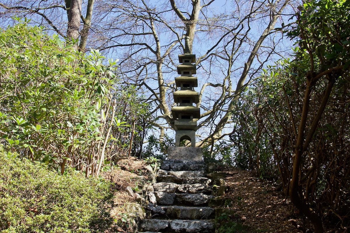 Japanese Pagoda on Viewpoint at Compton Acres in Dorset