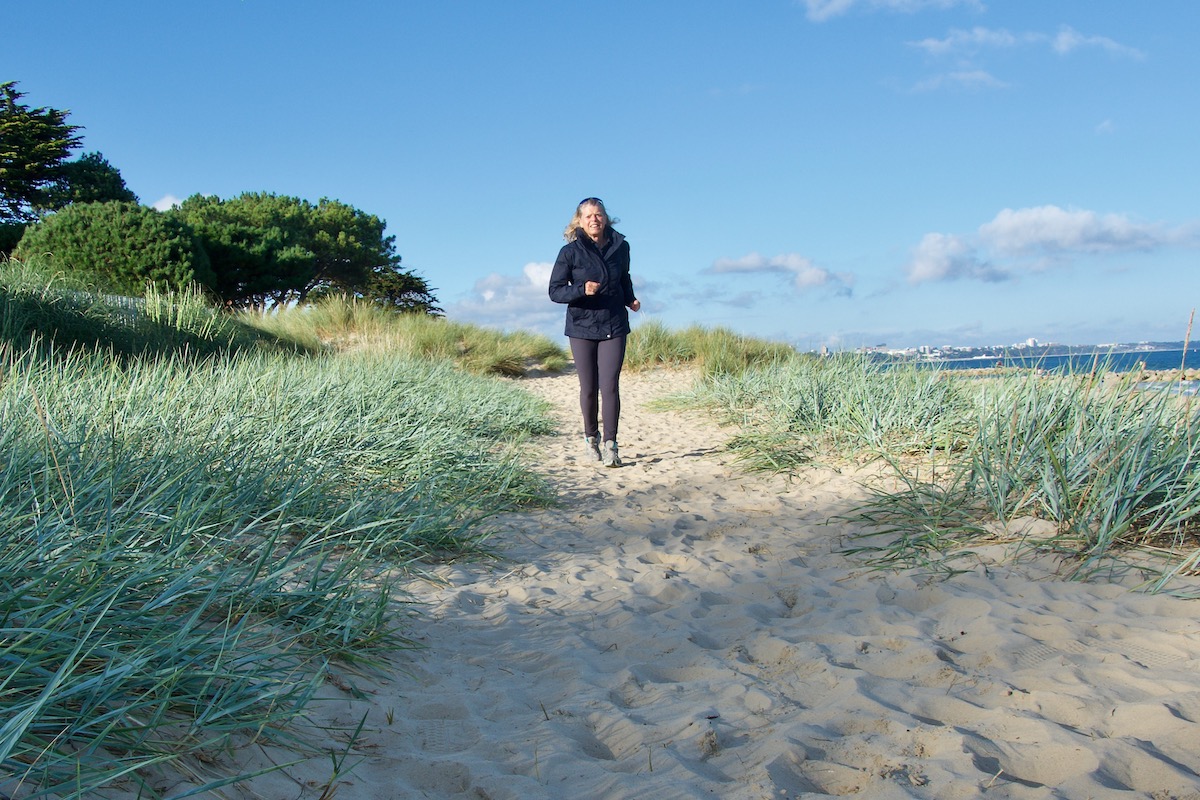 Jogging Through the Dunes in Maier Tights and Jacket