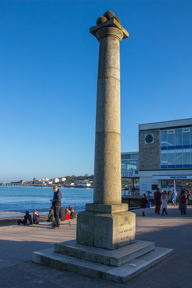 John Mowlem monument on the seafront at Swanage in Dorset, UK