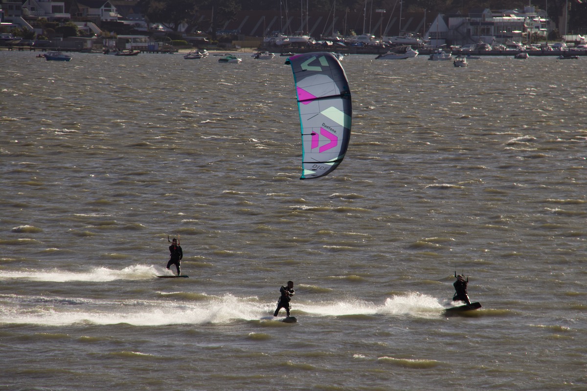 Kte Surfers Catching the Wind in Poole Harbour, Dorset