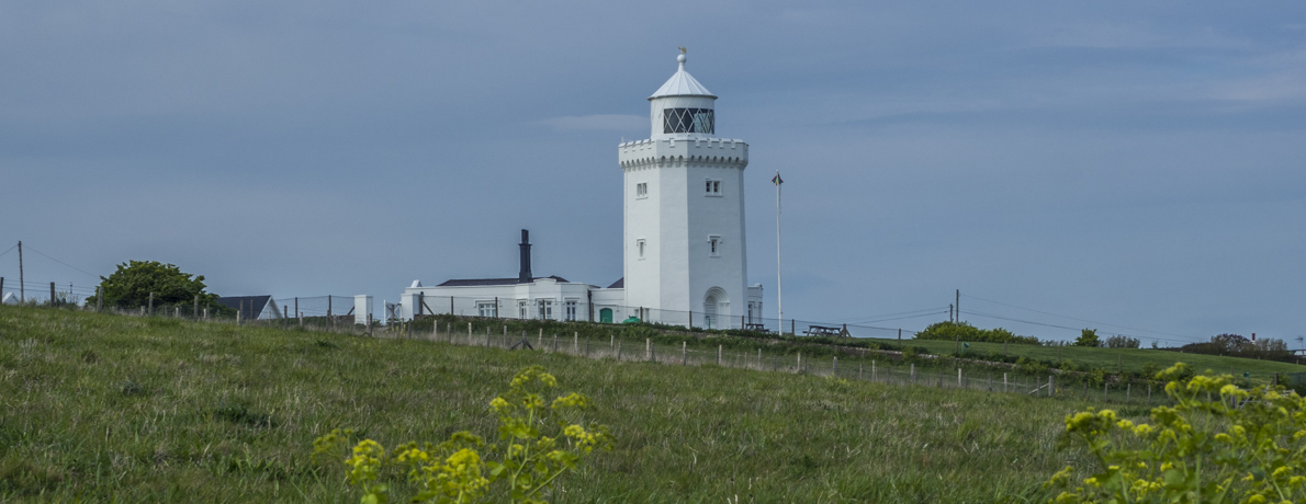 Lighthouse above the White Cliffs of Dover, Kent