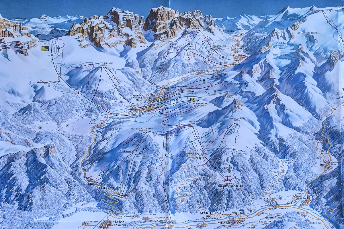 Map of the SkiArea in the Italian Dolomites 9849