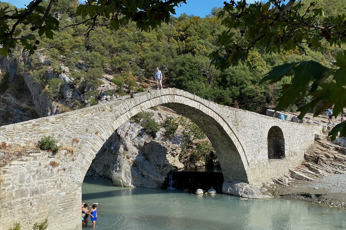 Medieval Bridge at Benja Thermal Springs in Albania