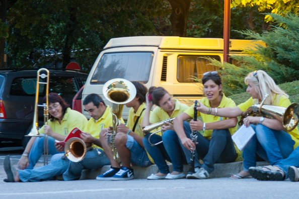 Members of the Praso band in Trentino, Italy