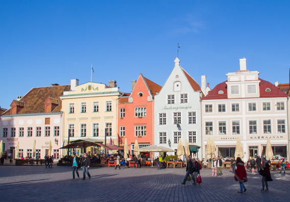 Merchants' Houses in Town Hall Square, Tallinn in Estonia