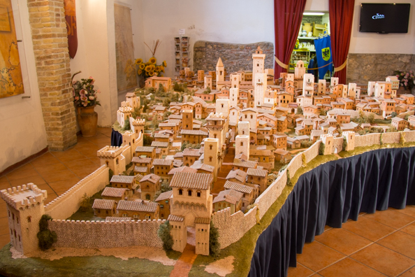 Model village of San Gimignano at San Gimignano 1300, Tuscany Italy