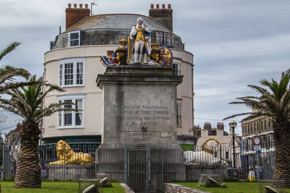 Monument of King George III in Weymouth, Dorset, UK