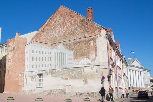 Mural of the Main Building of the University in Tartu, Estonia