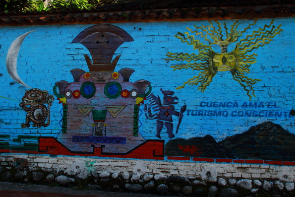 Mural on a wall in Cuenca Ecuador