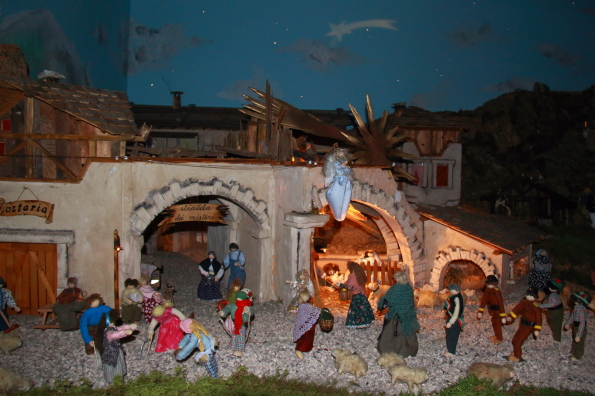 Nativity scene in the local school at Dimaro, Trentino, Italy