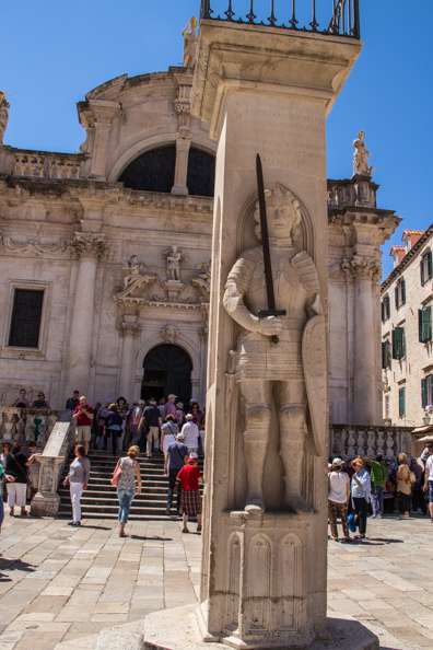 Orlando's Column on Luza square in Dubrovnik, Croatia