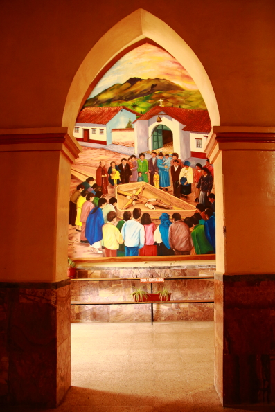 Painting in the church of San Luis in Otavalo Ecuador