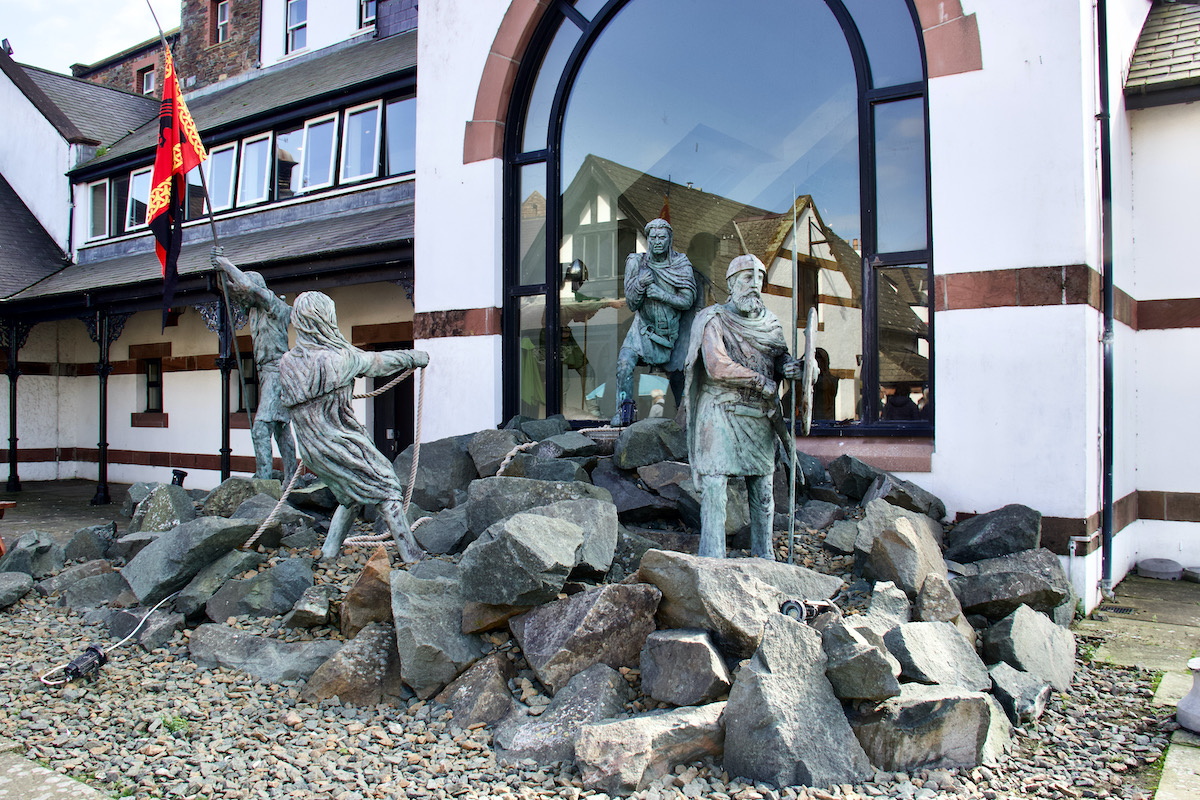 Outside the House of Manannan in Peel, Isle of Man