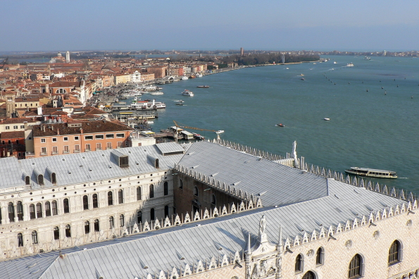 View of the Doge's Palace from the Bell Tower in Venice