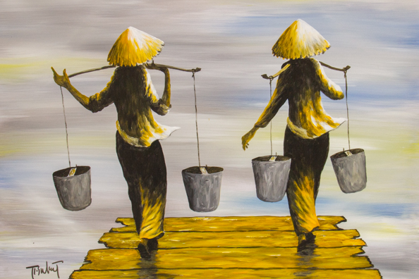 A beautiful painting in an art gallery in Hoi An in Vietnam