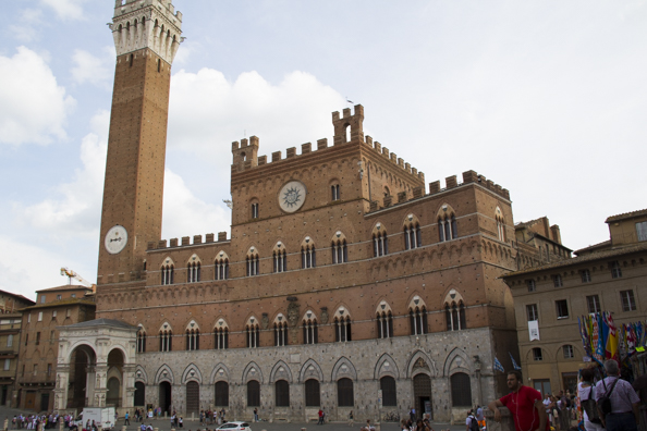 Palazzo Pubblico and Torre del Mangia in Siena in Tuscany, Italy