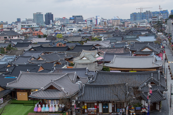 Panoramic view of Jeonju Hanok Village in South Korea