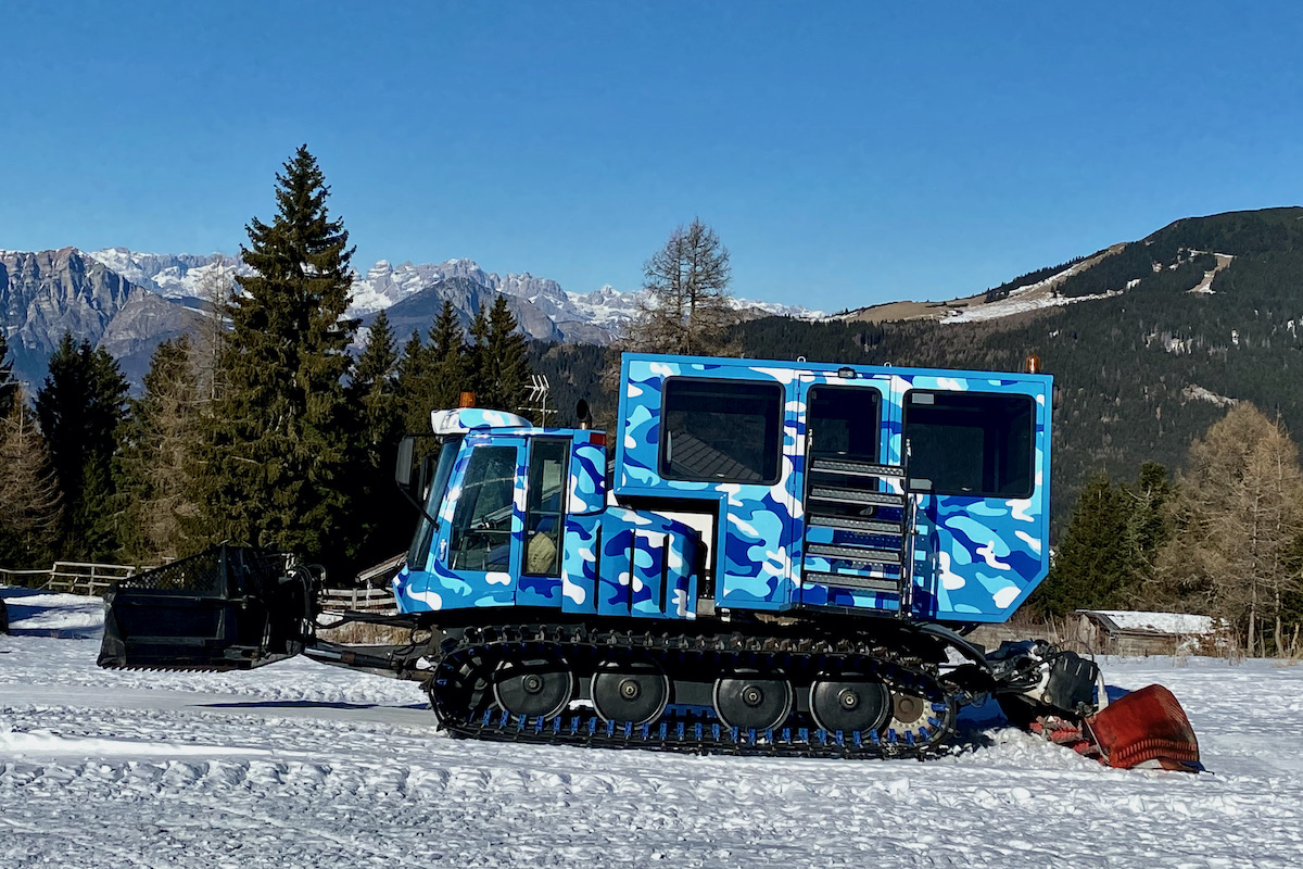 Passenger Carrying Snow Cat on the slopes of Folgaria, Italy