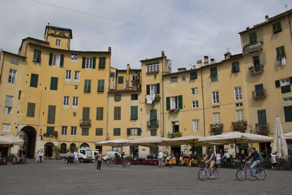 Piazza dell Anfiteatro in Lucca, Tuscany in Italy