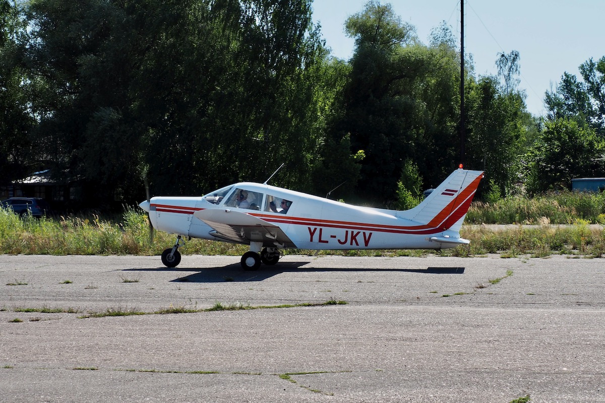 Piper PA 28 140 Cherokee at Spilve Aerodrome in Riga, Latvia
