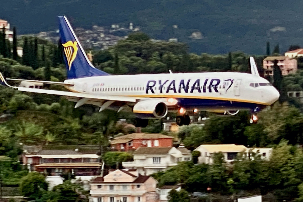 Plane Coming into Corfu Airport