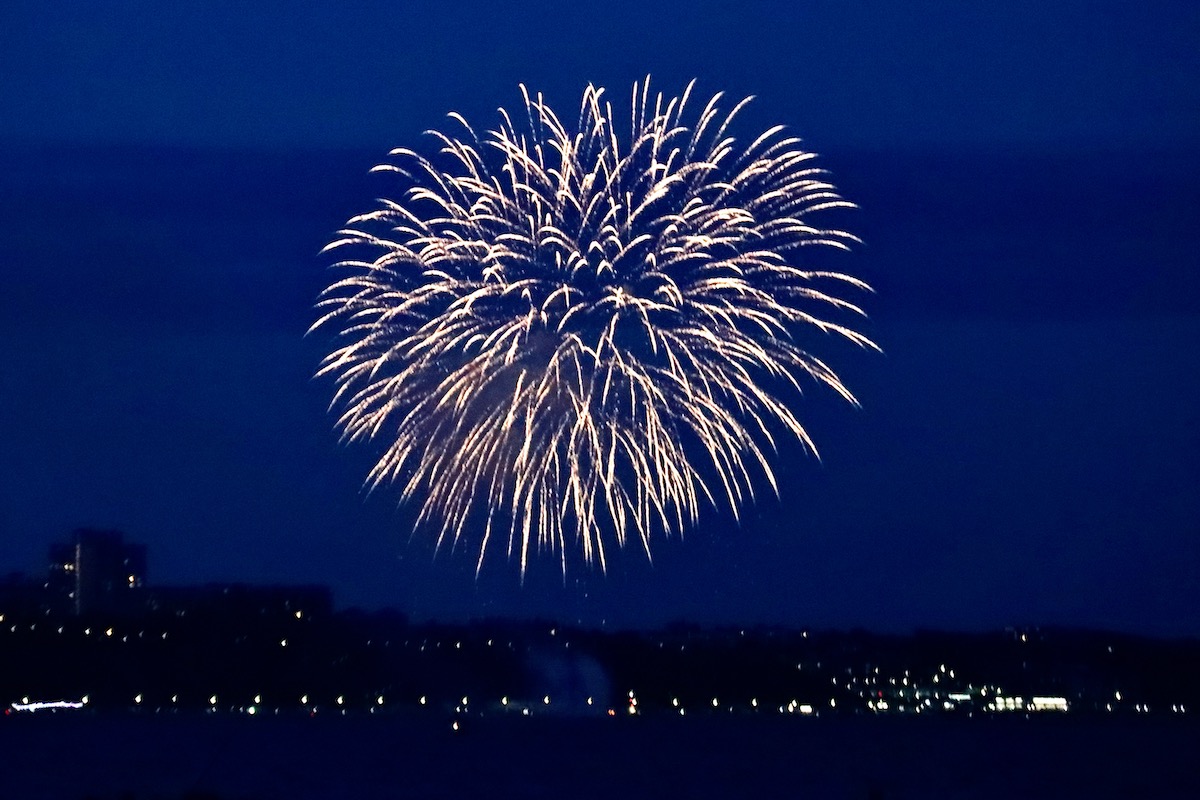 Platinum Jubilee Fireworks over Bournemouth in Dorset
