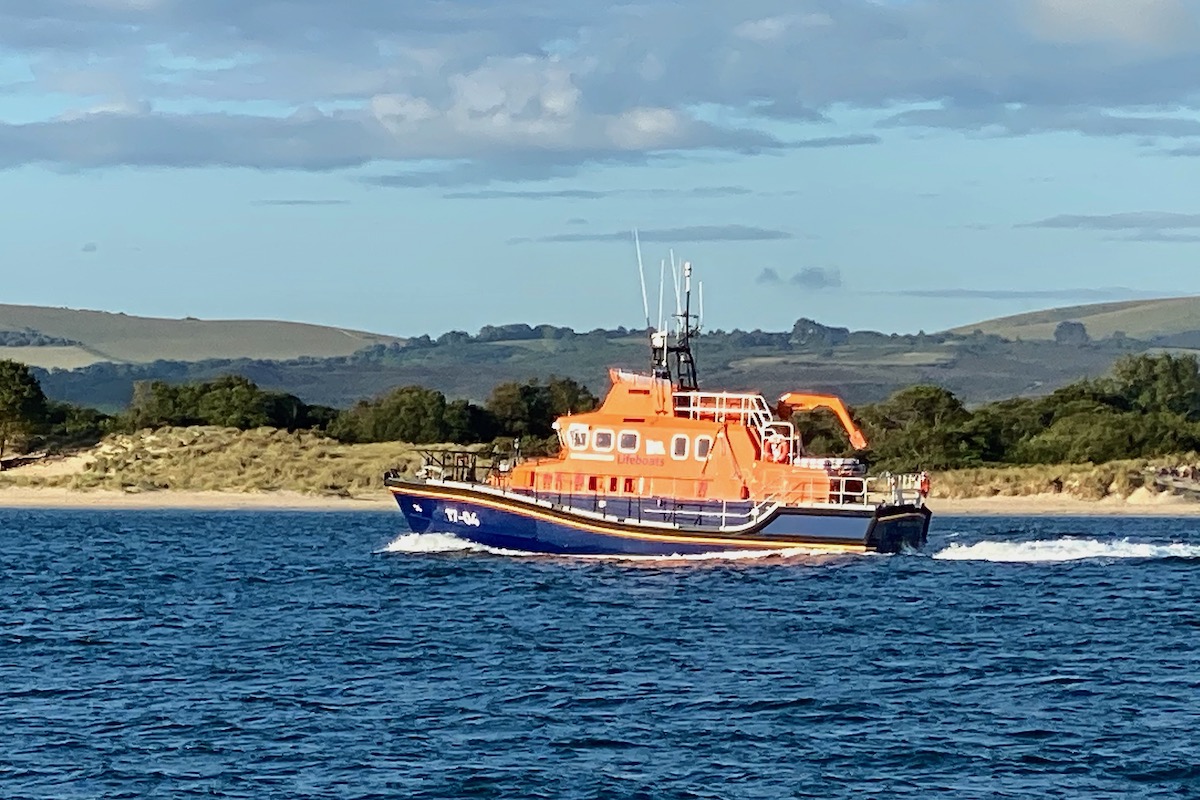 Poole Lifeboat Heading Out to Sea