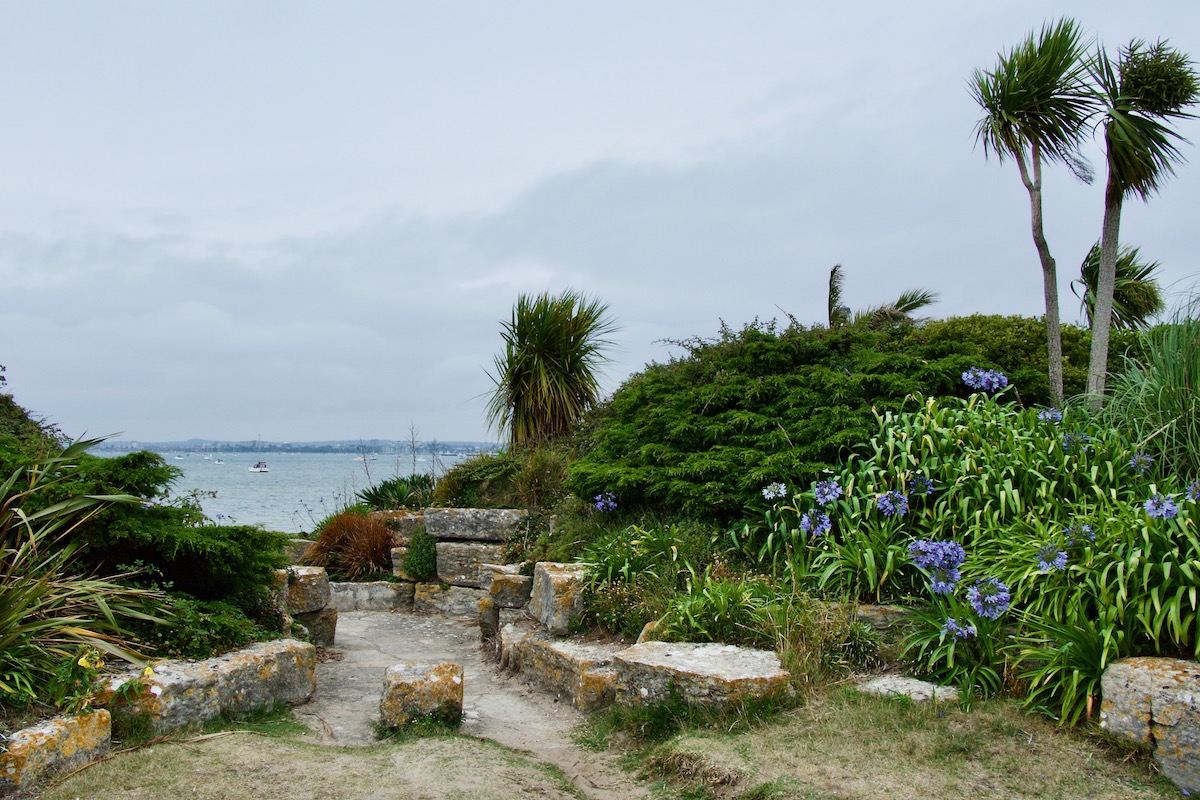 Public Gardens in Sandbanks Overlooking Poole Harbour in Dorset