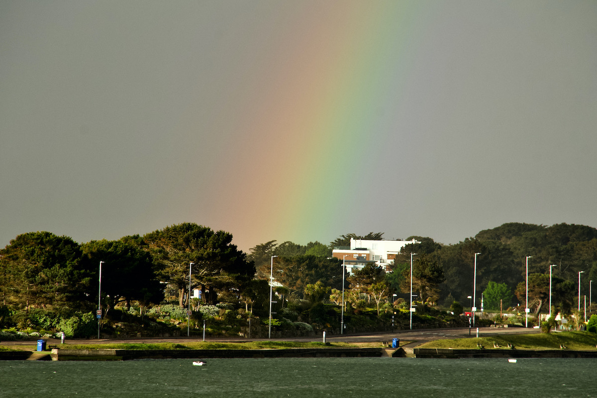 Rainbow over Poole Harbour in Dorset