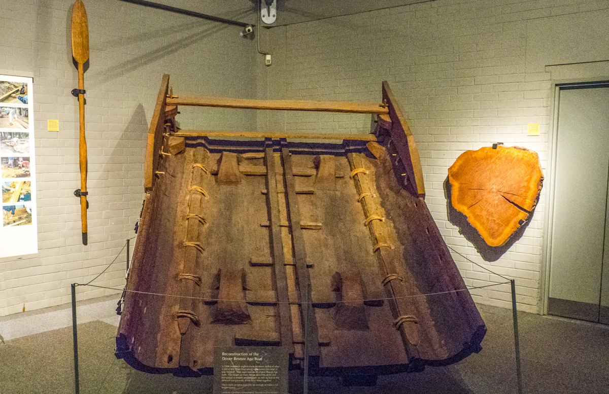 Reconstruction of a section of the Bronze Age Boat in Dover Museum in Dover, Kent  5070666