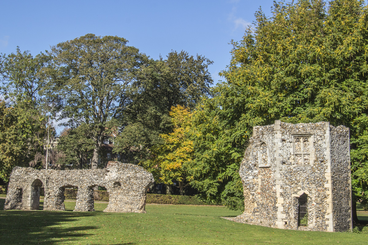 Remains of the Abbot's Palace in Abbey Gardens, Bury St Edmunds, Suffolk  0089
