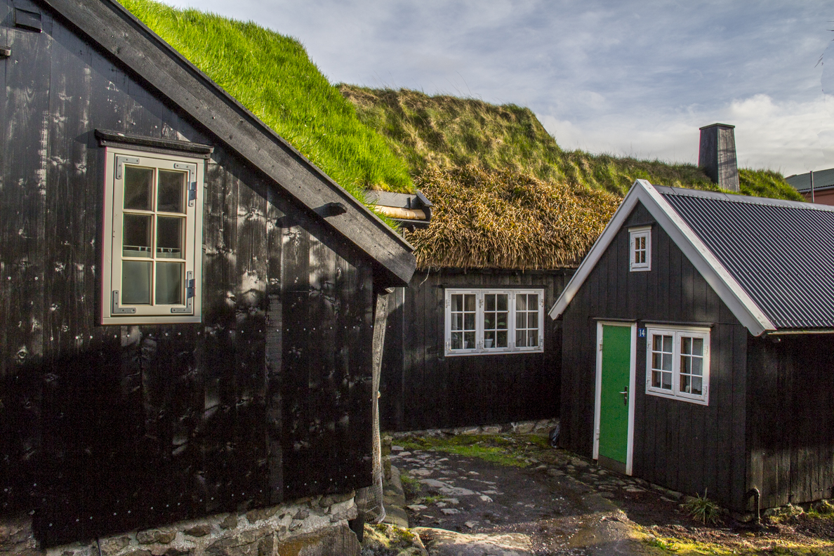 Restored houses in Undir Ryggi in  Tórshavn capital of the Faroe Islands7315