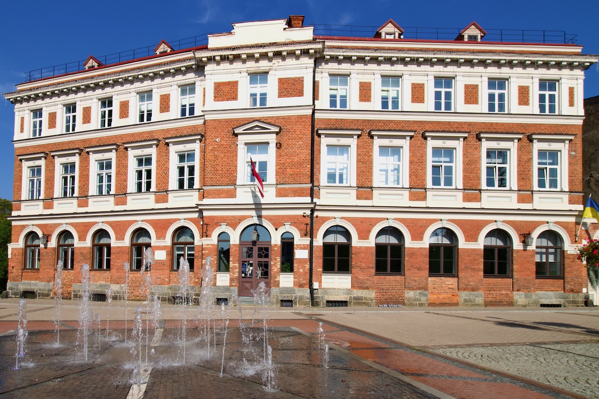 Rose Square in Cēsis, Vidzeme in Latvia