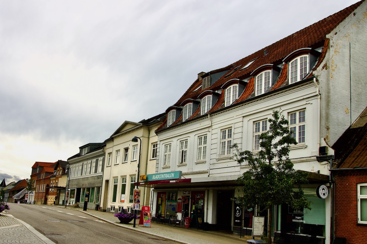 Shopping Street in Brædstrup Kystlandet Denmar