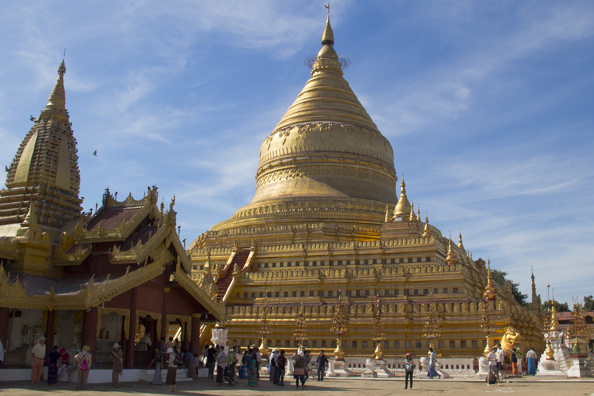Shwezigon Pagoda in Nyaung near Bagan in Myanmar