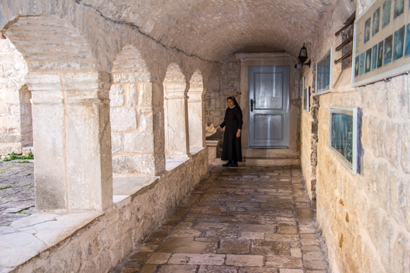 Sister Marija Edita Šolić  in the cloisters of the Franciscan Monastery in Makarska in Croatia