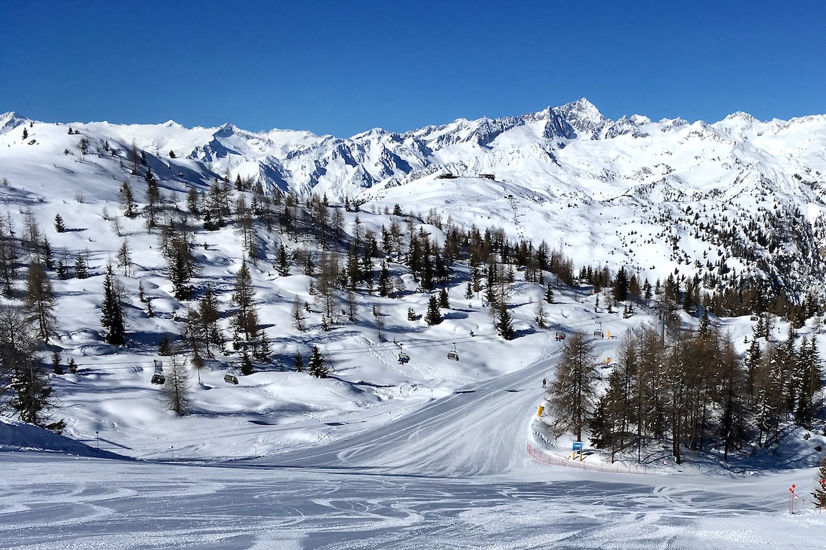 Ski Slopes Above Madonna di Campiglio in Italy