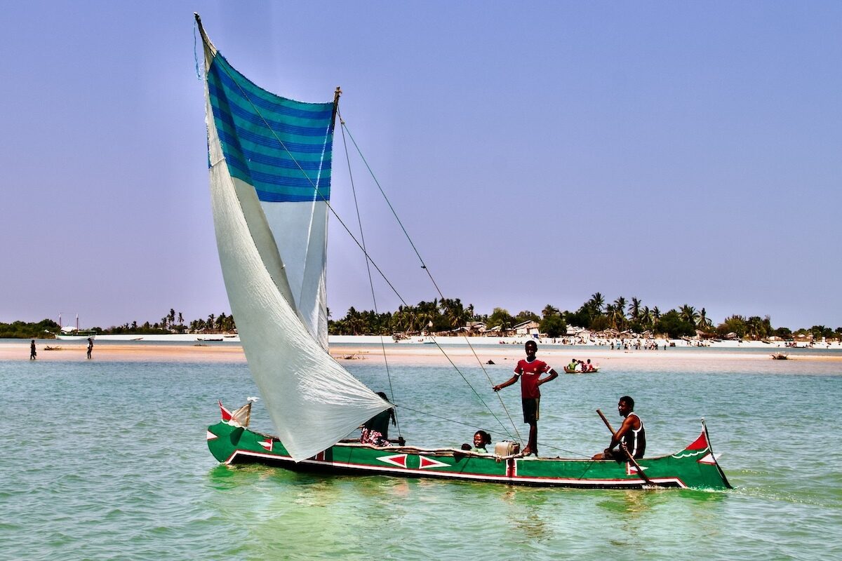 A Pirogue Approaching the Port of Morondava in Madagascar